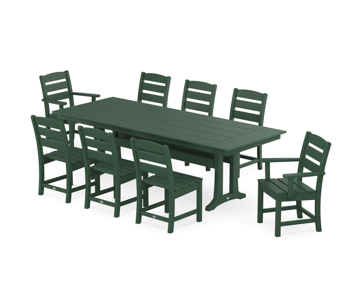 POLYWOOD® Lakeside 9-Piece Farmhouse Dining Set with Trestle Legs