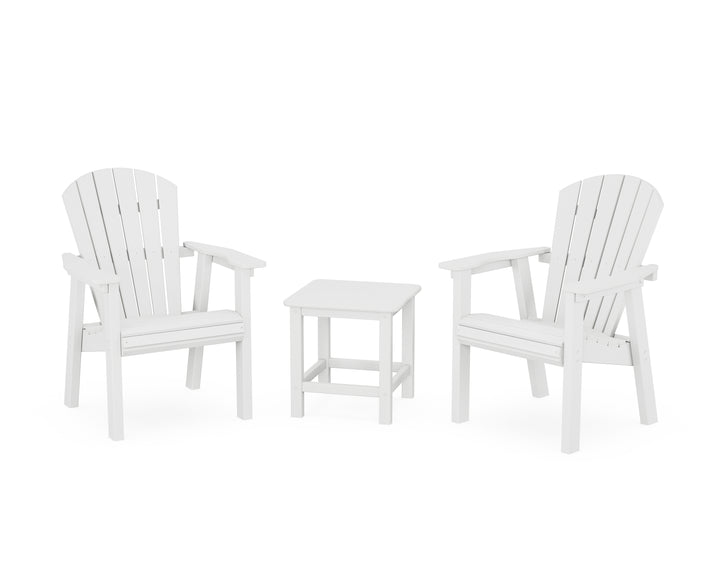 POLYWOOD® Seashell 3-Piece Upright Adirondack Chair Set