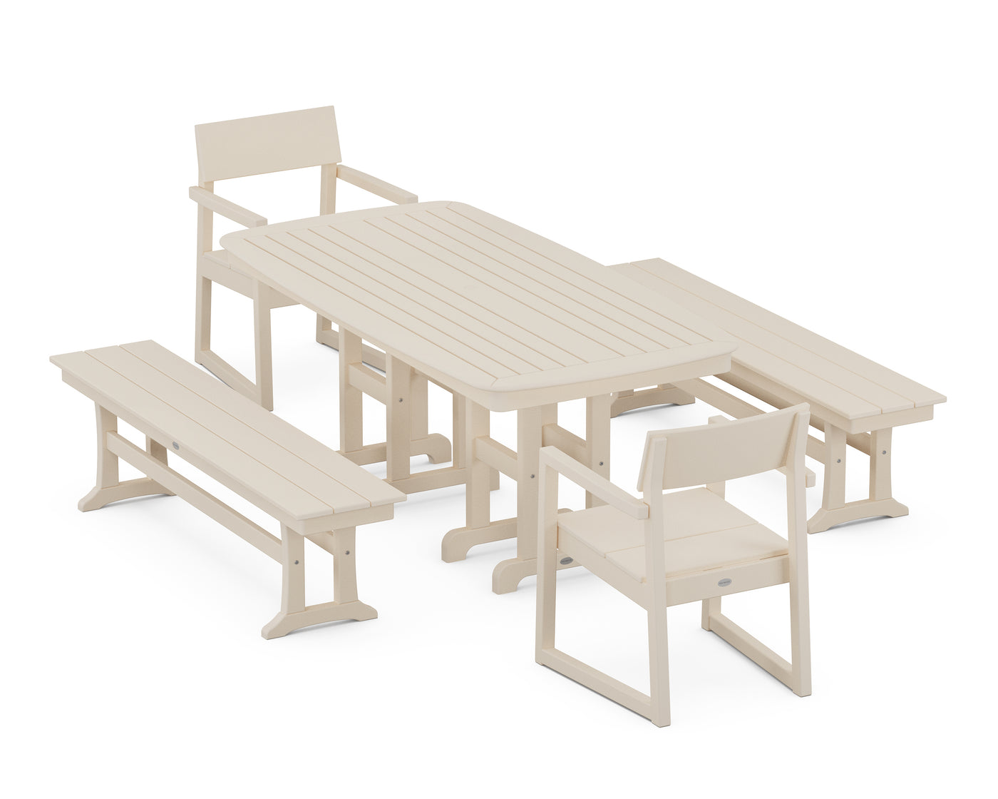 EDGE 5-Piece Dining Set with Benches