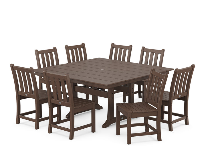 POLYWOOD® Traditional Garden 9-Piece Farmhouse Trestle Dining Set