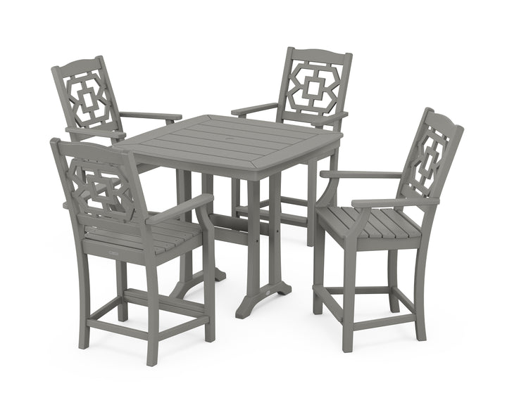 Martha Stewart by POLYWOOD® Chinoiserie 5-Piece Counter Set with Trestle Legs