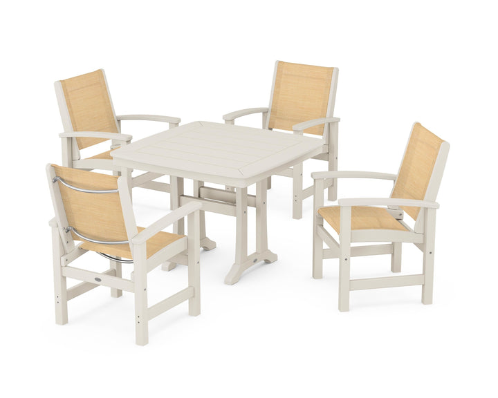 POLYWOOD® Coastal 5-Piece Dining Set with Trestle Legs