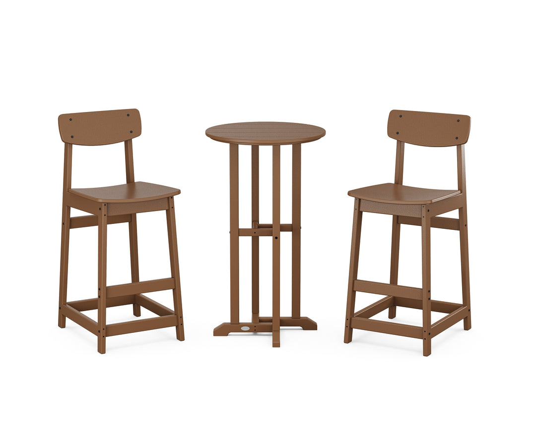 POLYWOOD® Modern Studio Urban Bar Chair 3-Piece Bistro Set