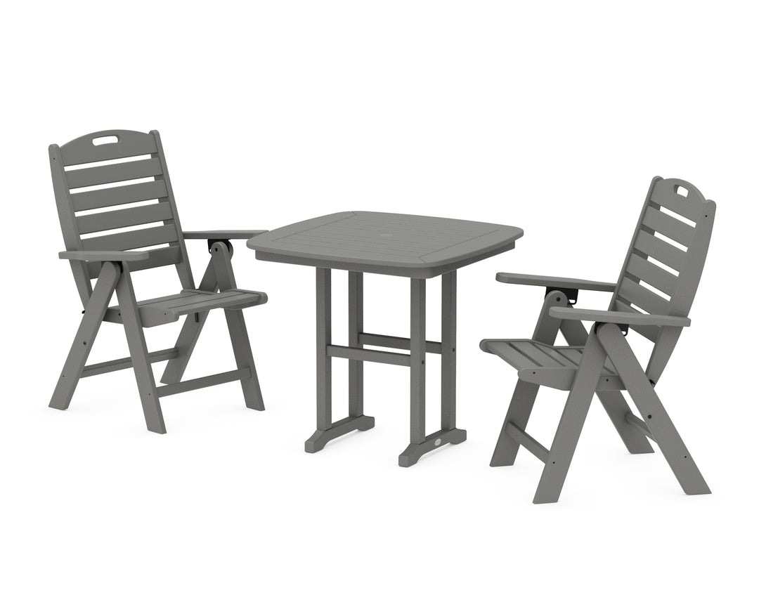 POLYWOOD® Nautical Folding Highback Chair 3-Piece Dining Set
