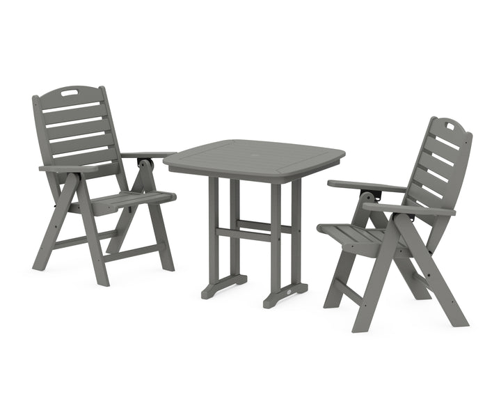 POLYWOOD® Nautical Folding Highback Chair 3-Piece Dining Set