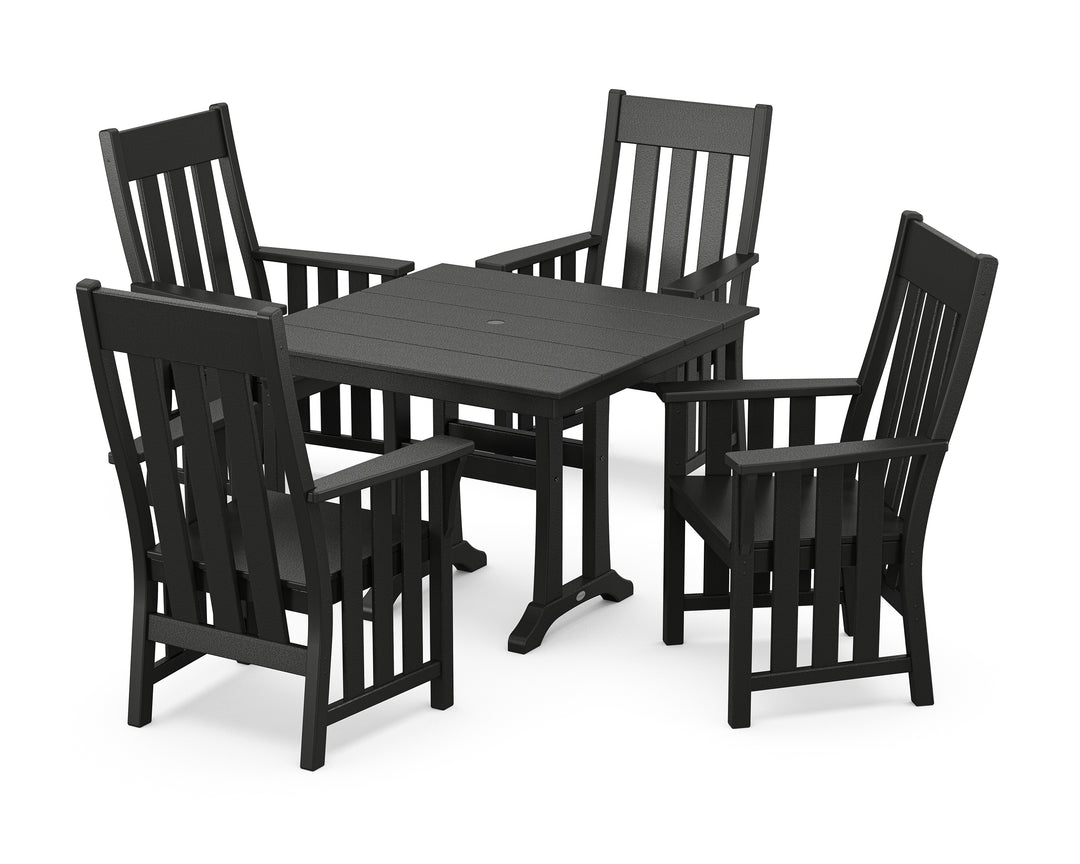 Martha Stewart by POLYWOOD® Acadia 5-Piece Farmhouse Dining Set with Trestle Legs