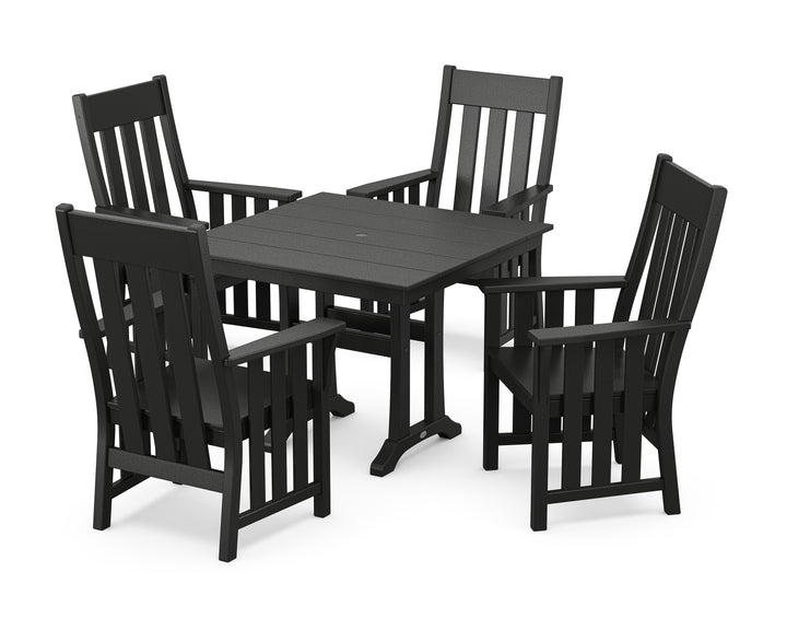 Martha Stewart by POLYWOOD® Acadia 5-Piece Farmhouse Dining Set with Trestle Legs