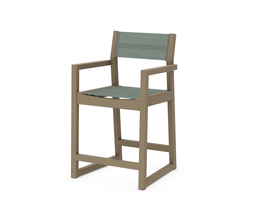 POLYWOOD® EDGE Sling Counter Arm Chair