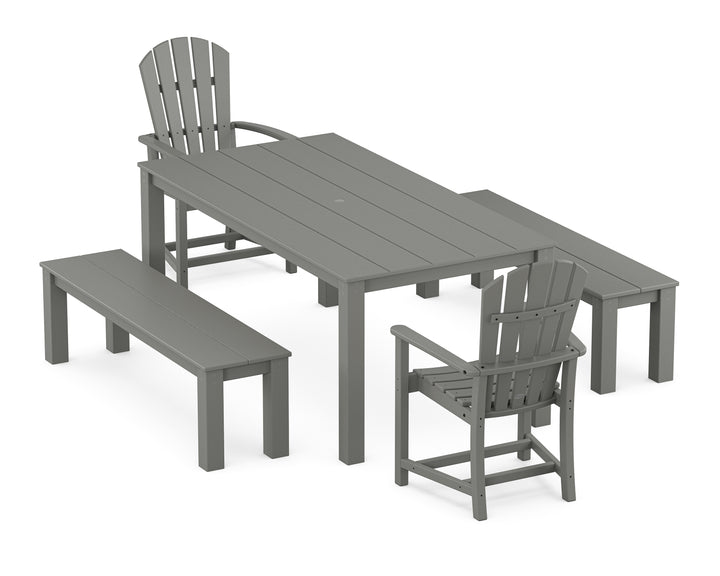 POLYWOOD® Palm Coast 5-Piece Parsons Dining Set with Benches