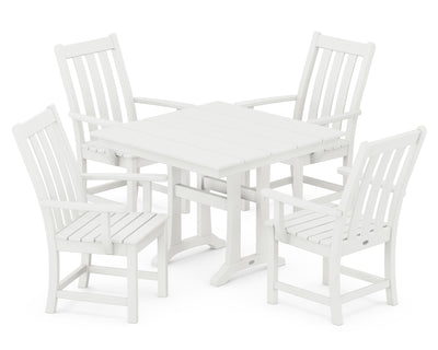 Vineyard 5-Piece Farmhouse Trestle Arm Chair Dining Set