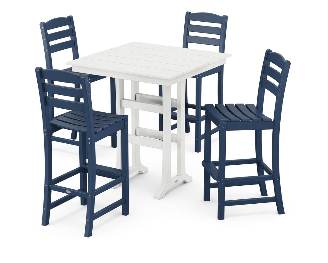 POLYWOOD® La Casa Café 5-Piece Farmhouse Trestle Bar Set