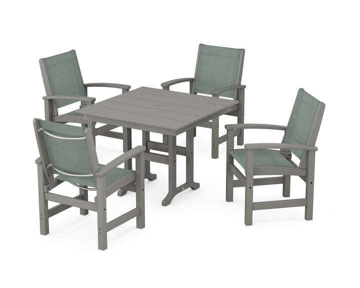 POLYWOOD® Coastal 5-Piece Farmhouse Dining Set