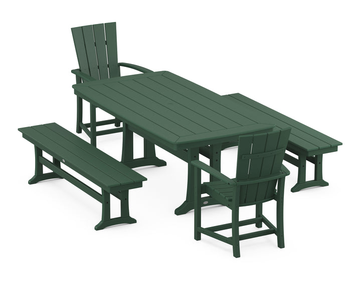 POLYWOOD® Quattro 5-Piece Dining Set with Trestle Legs