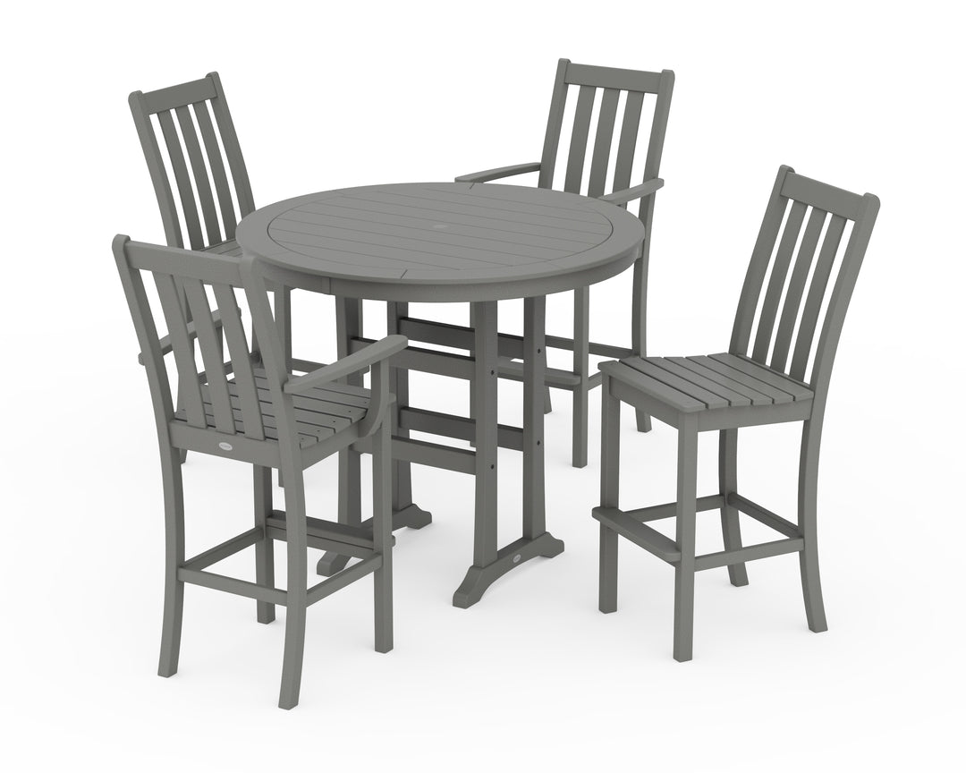 POLYWOOD® Vineyard 5-Piece Nautical Trestle Bar Set