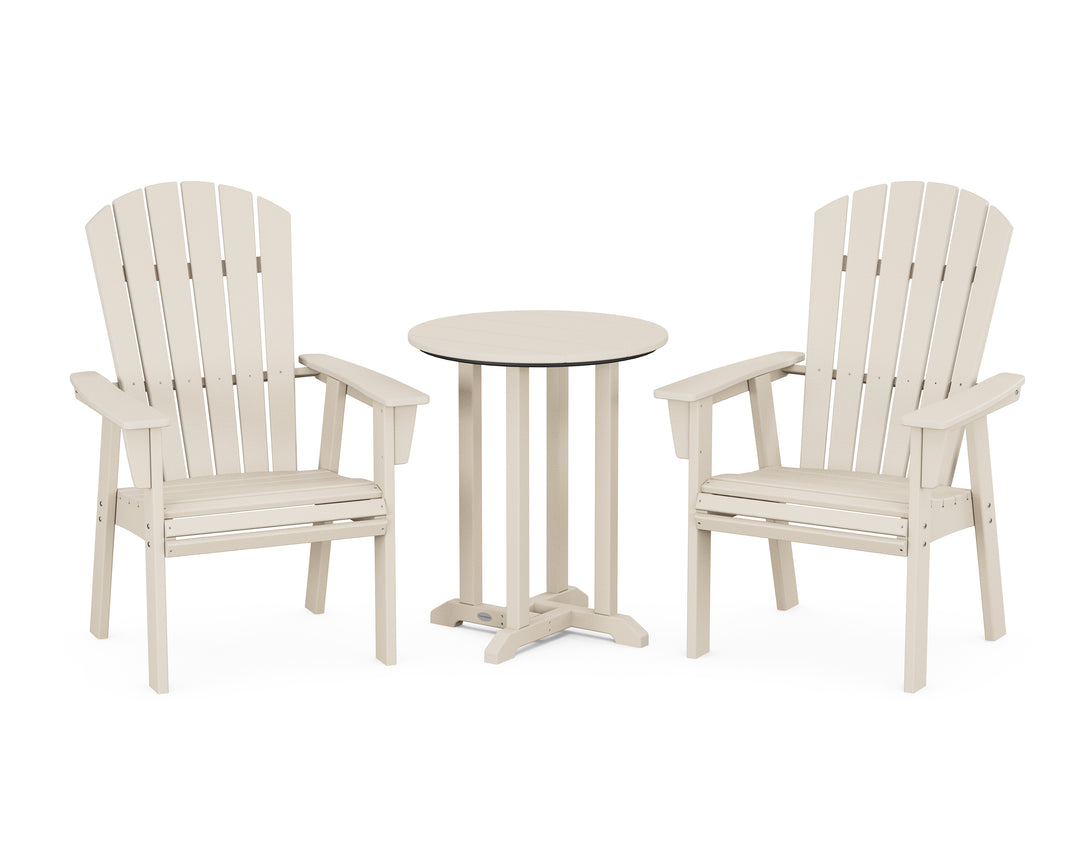 POLYWOOD® Nautical Adirondack 3-Piece Round Bistro Dining Set