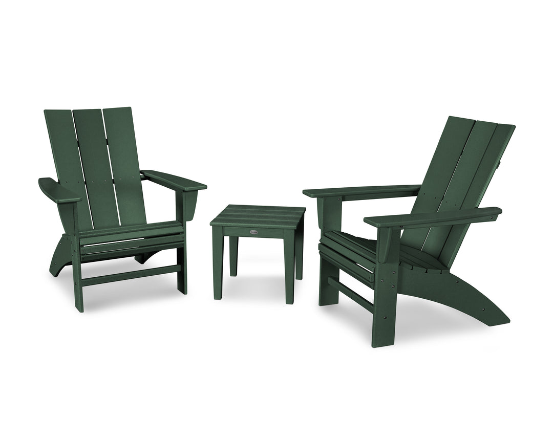 POLYWOOD® Modern 3-Piece Curveback  Adirondack Set