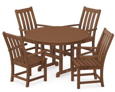 Vineyard 5-Piece Round Farmhouse Dining Set