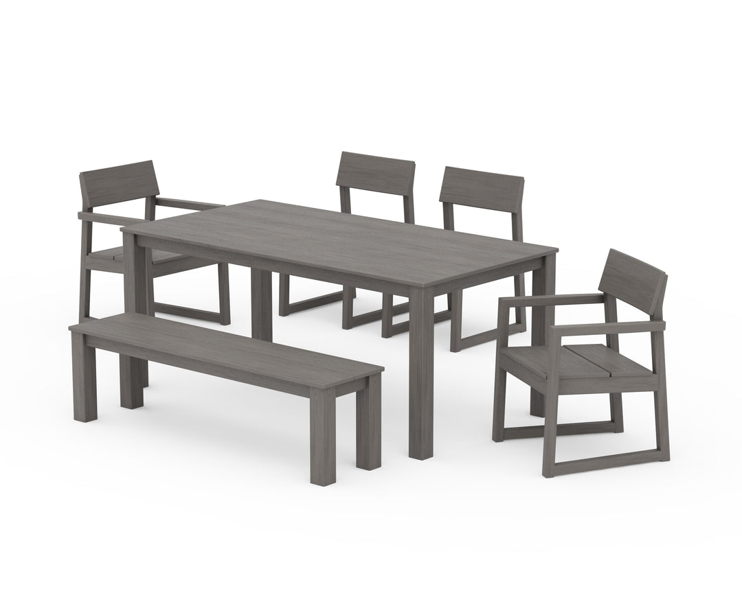 POLYWOOD® EDGE 6-Piece Parsons Dining Set with Bench