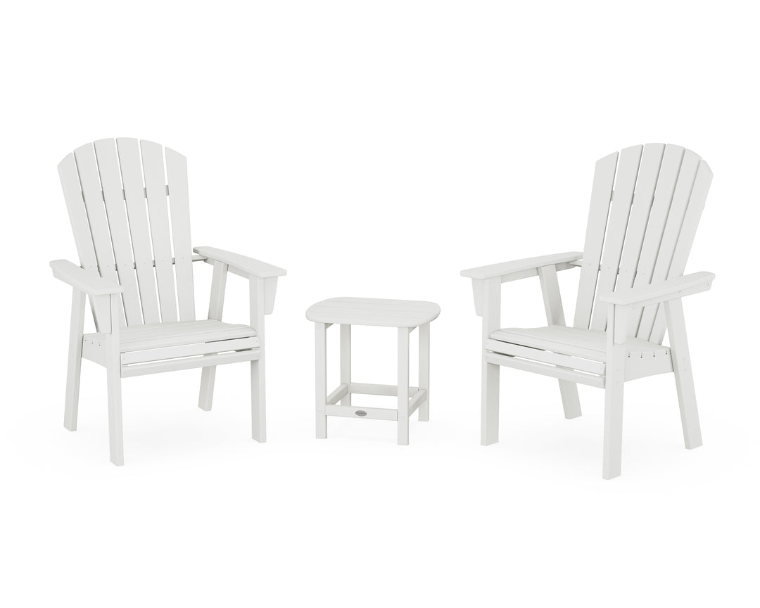 POLYWOOD® Nautical 3-Piece Curveback Upright Adirondack Chair Set