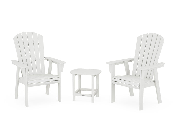 POLYWOOD® Nautical 3-Piece Curveback Upright Adirondack Chair Set