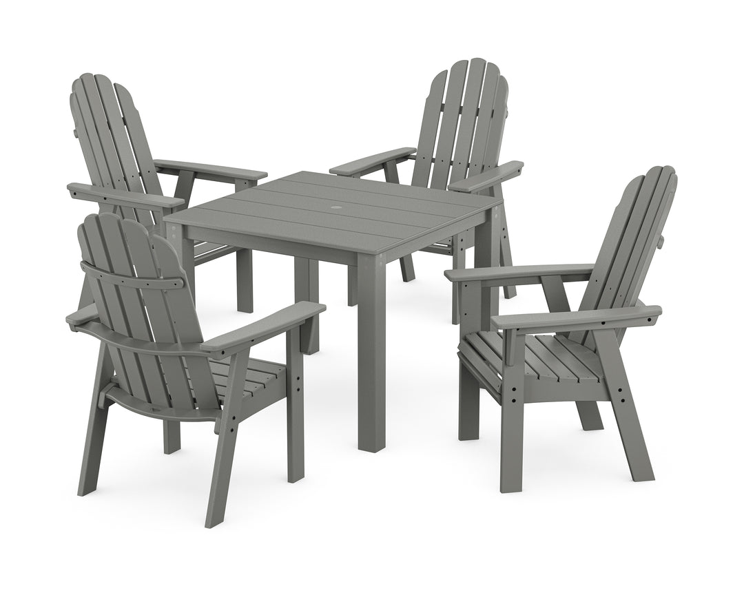 POLYWOOD® Vineyard Curveback Adirondack 5-Piece Parsons Dining Set