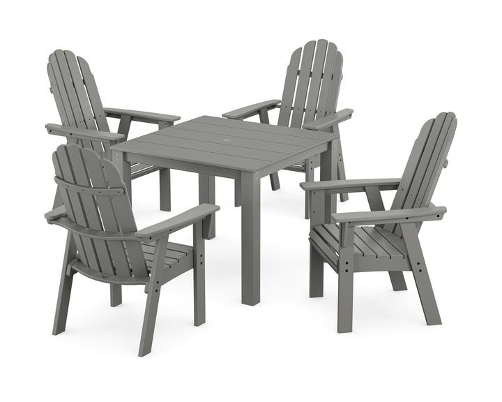 POLYWOOD® Vineyard Curveback Adirondack 5-Piece Parsons Dining Set