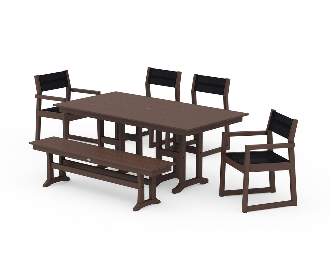 POLYWOOD® EDGE Sling 6-Piece Farmhouse Dining Set
