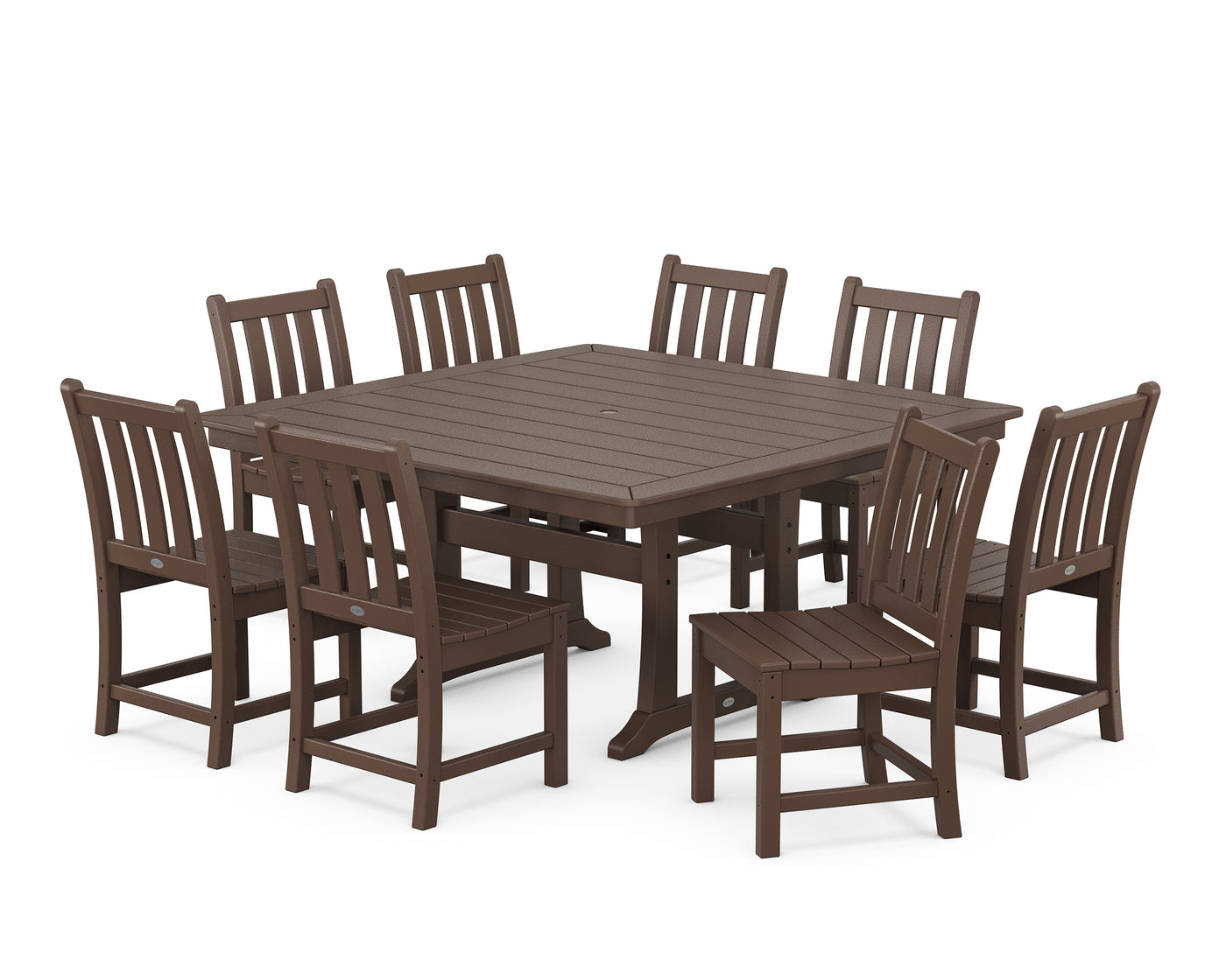 Traditional Garden 9-Piece Nautical Trestle Dining Set