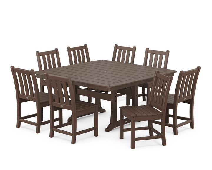 POLYWOOD® Traditional Garden 9-Piece Nautical Trestle Dining Set