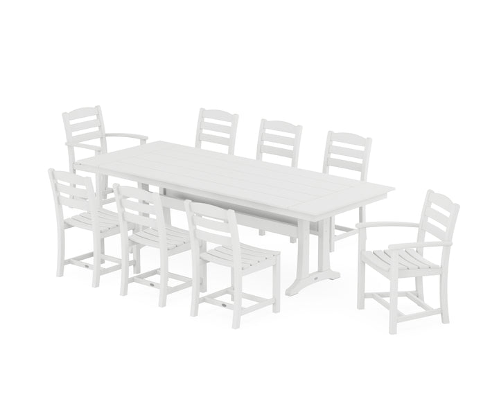 POLYWOOD® La Casa Café 9-Piece Farmhouse Dining Set with Trestle Legs