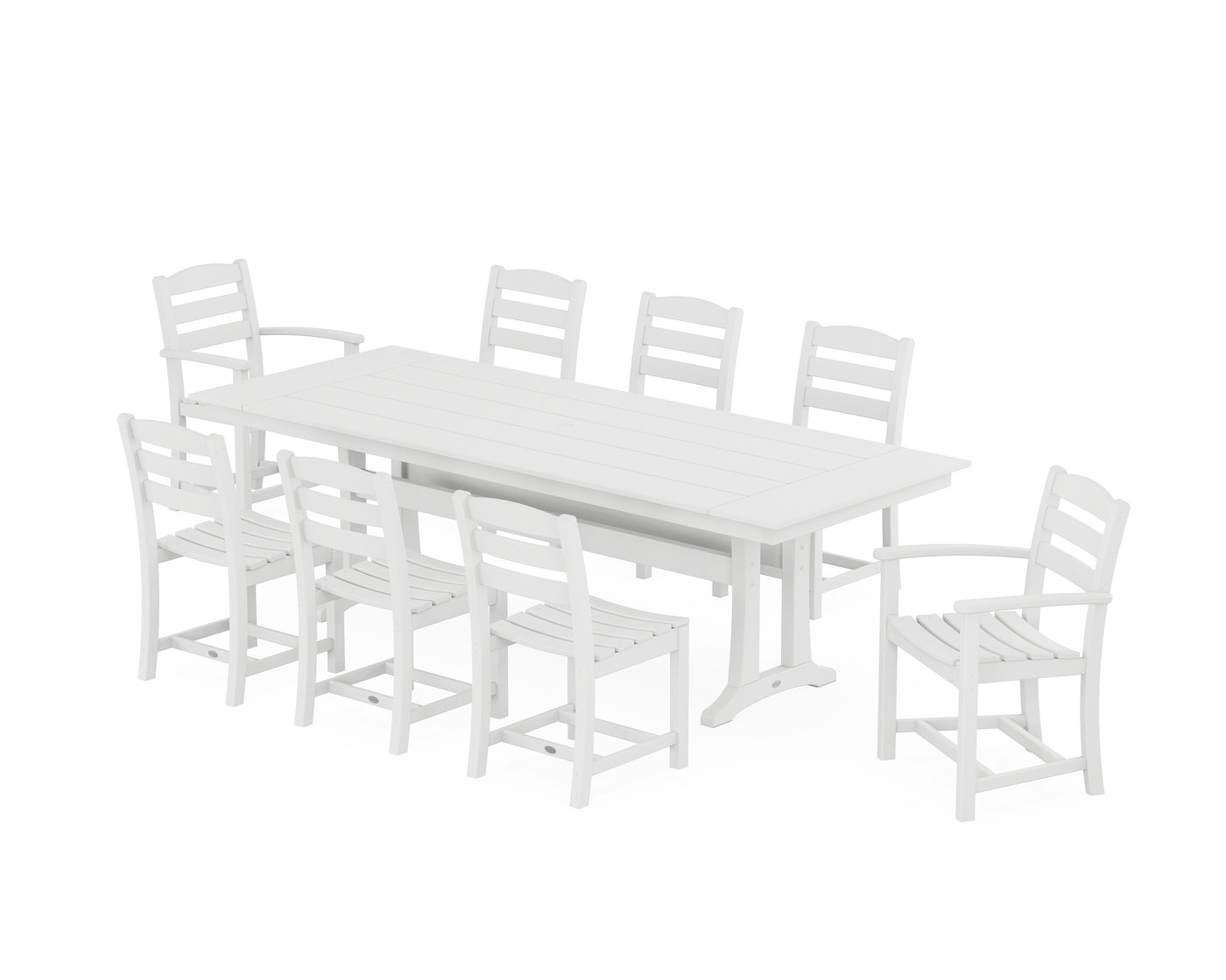 La Casa CafŽ 9-Piece Farmhouse Dining Set with Trestle Legs