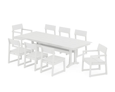 EDGE 9-Piece Farmhouse Dining Set with Trestle Legs