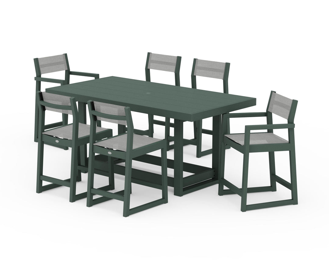POLYWOOD® EDGE Sling 7-Piece Counter Table Set