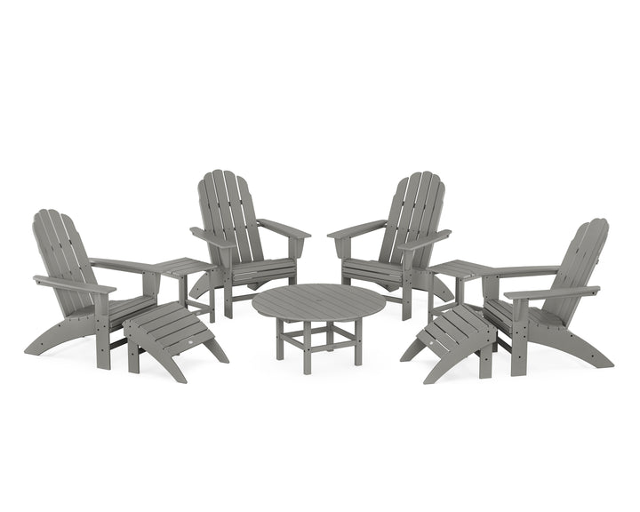 POLYWOOD® Vineyard Curveback Adirondack Chair 9-Piece Conversation Set