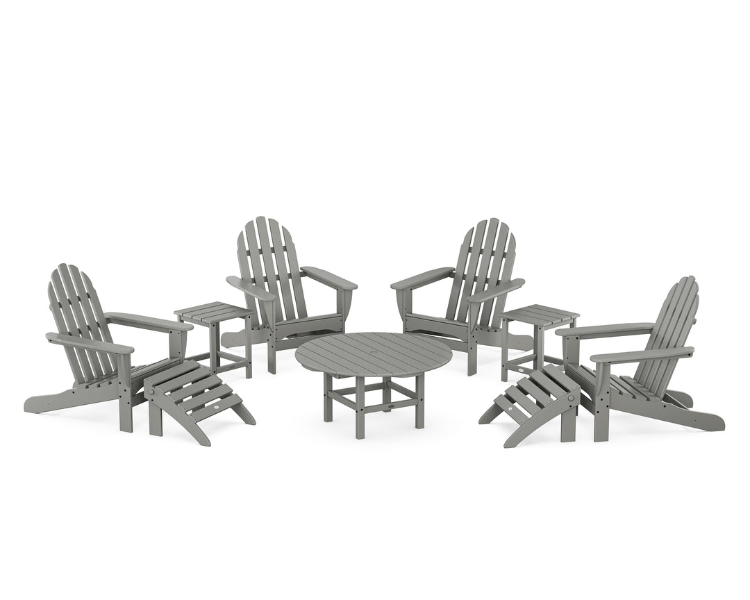 POLYWOOD® Classic Adirondack Chair 9-Piece Conversation Set