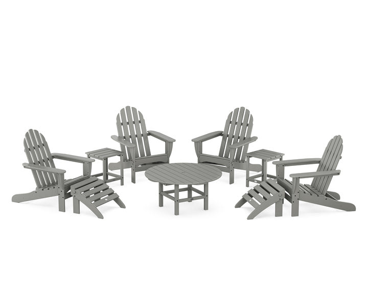 POLYWOOD® Classic Adirondack Chair 9-Piece Conversation Set