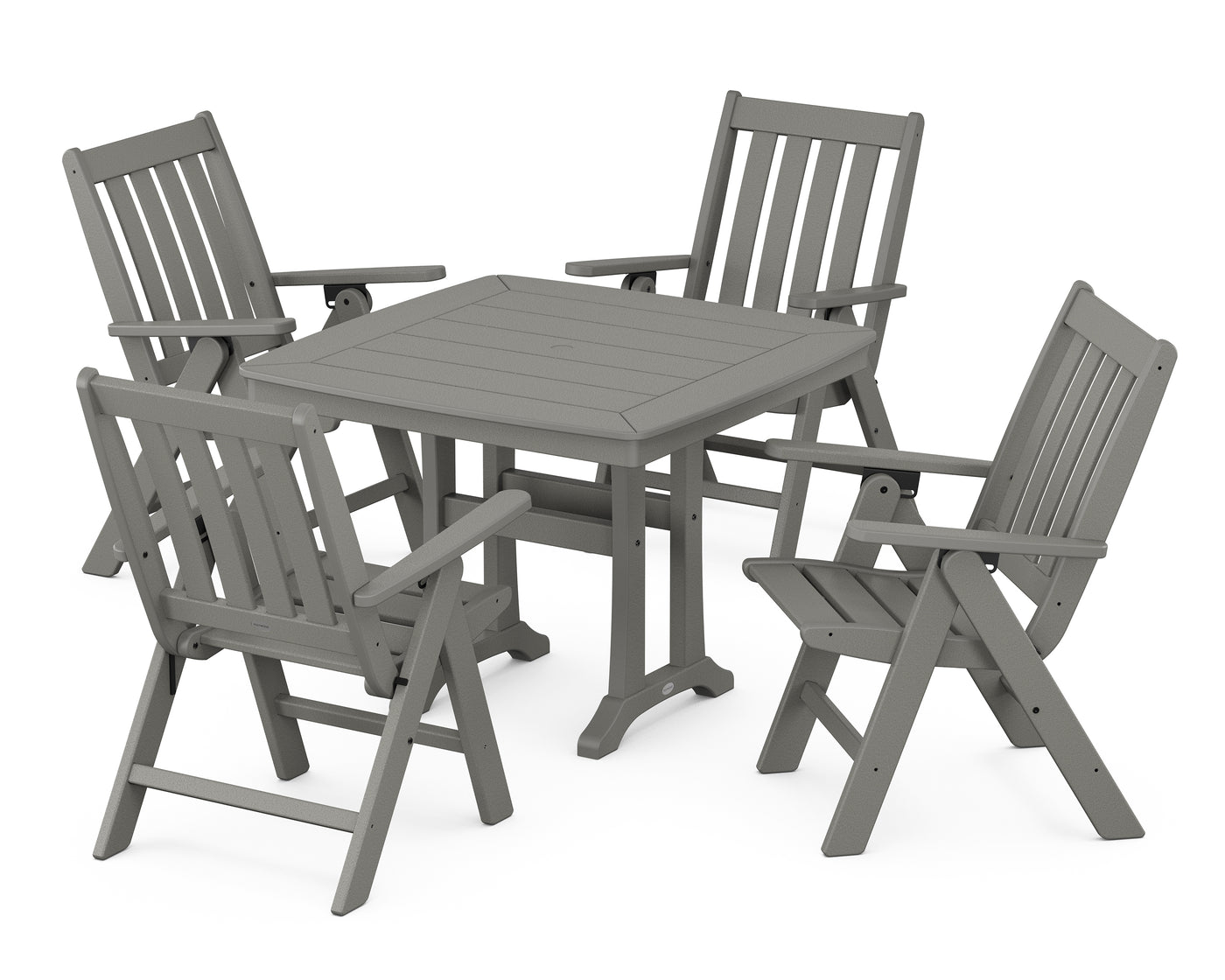 Vineyard Folding 5-Piece Dining Set with Trestle Legs