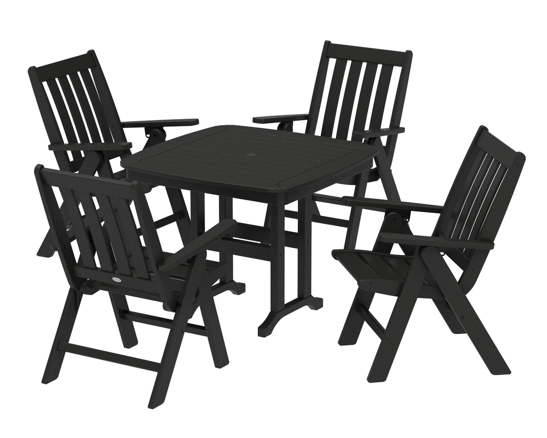 POLYWOOD® Vineyard Folding Chair 5-Piece Dining Set