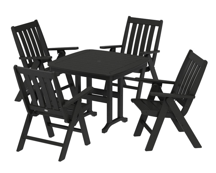 POLYWOOD® Vineyard Folding Chair 5-Piece Dining Set