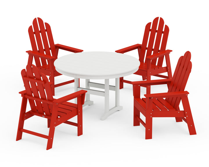 POLYWOOD® Long Island 5-Piece Round Farmhouse Dining Set
