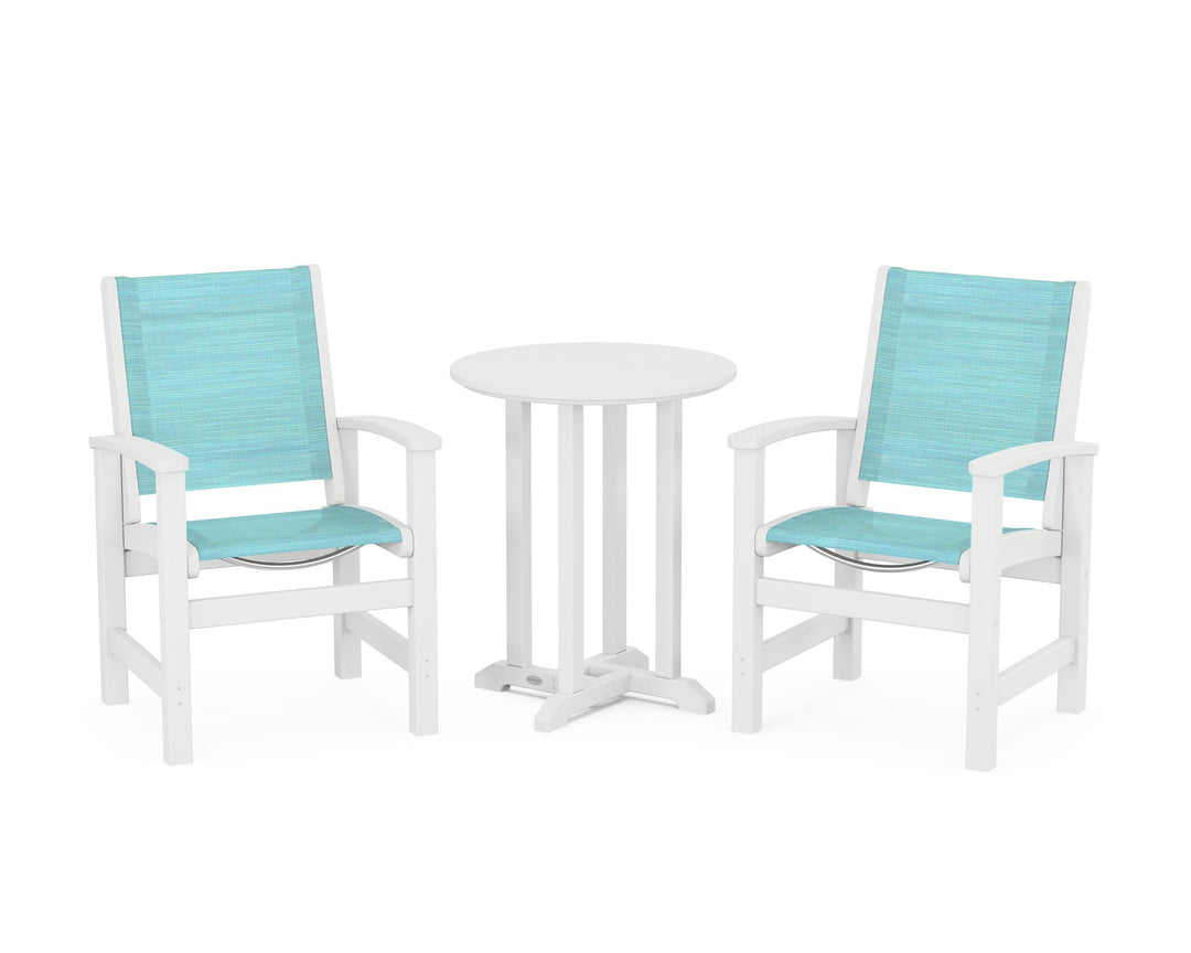 POLYWOOD® Coastal 3-Piece Round Bistro Dining Set