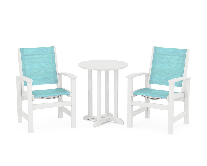 POLYWOOD® Coastal 3-Piece Round Bistro Dining Set