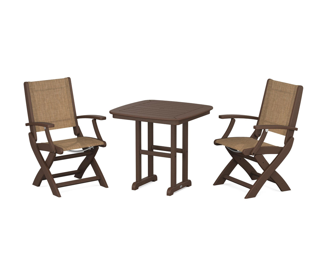 POLYWOOD® Coastal Folding Chair 3-Piece Dining Set