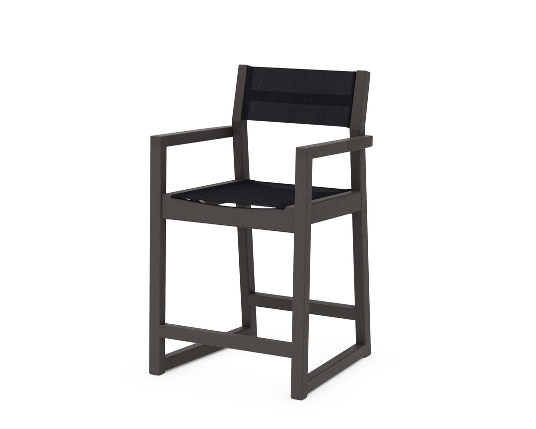POLYWOOD® EDGE Sling Counter Arm Chair