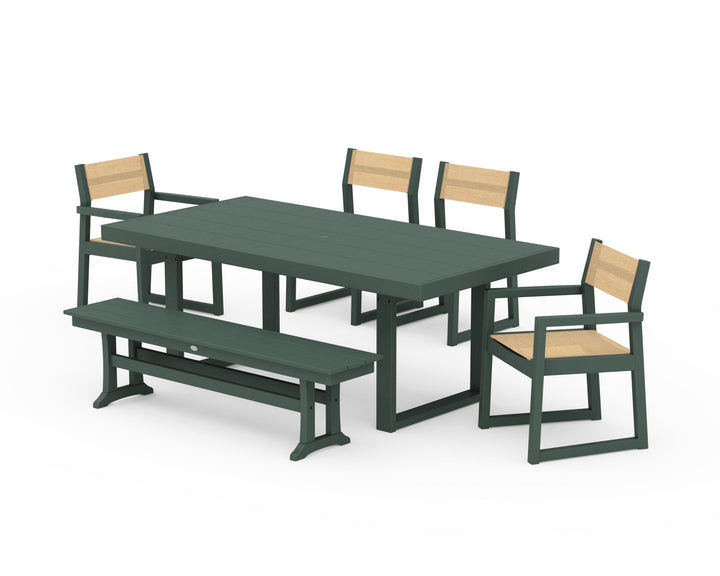 POLYWOOD® EDGE Sling 6-Piece Dining Set with Bench
