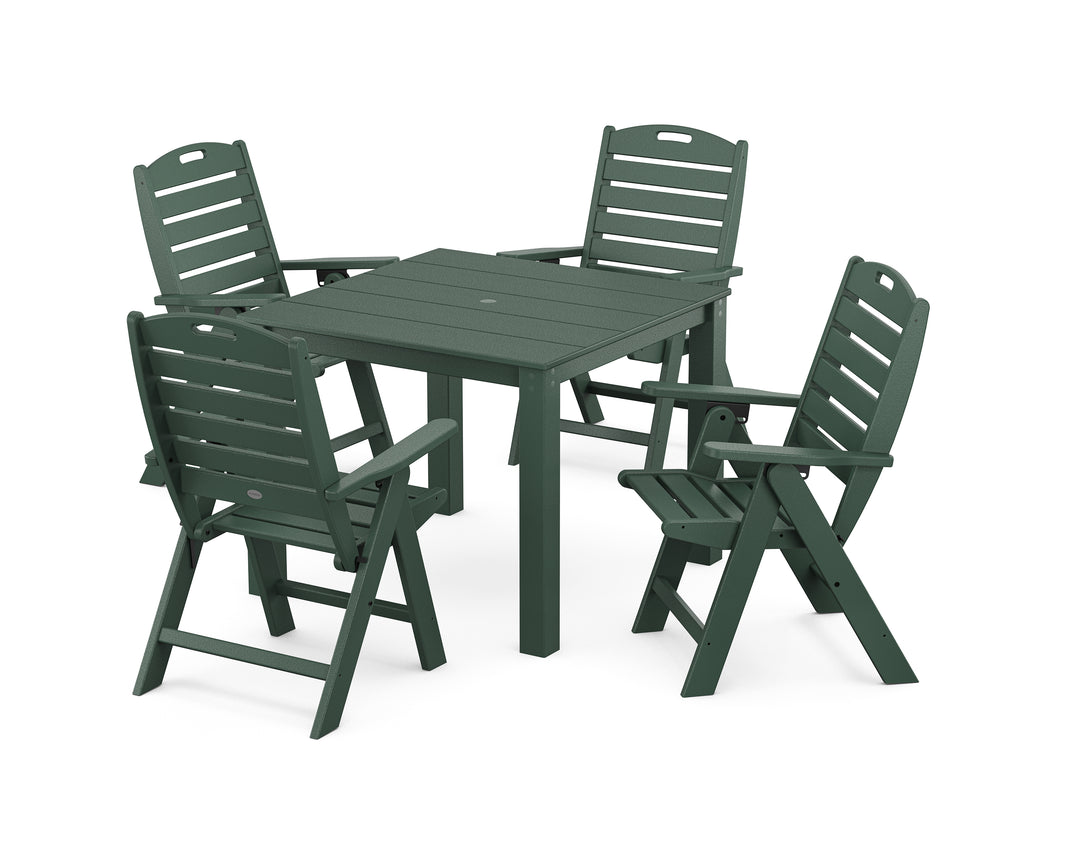 POLYWOOD® Nautical Folding Highback Chair 5-Piece Parsons Dining Set