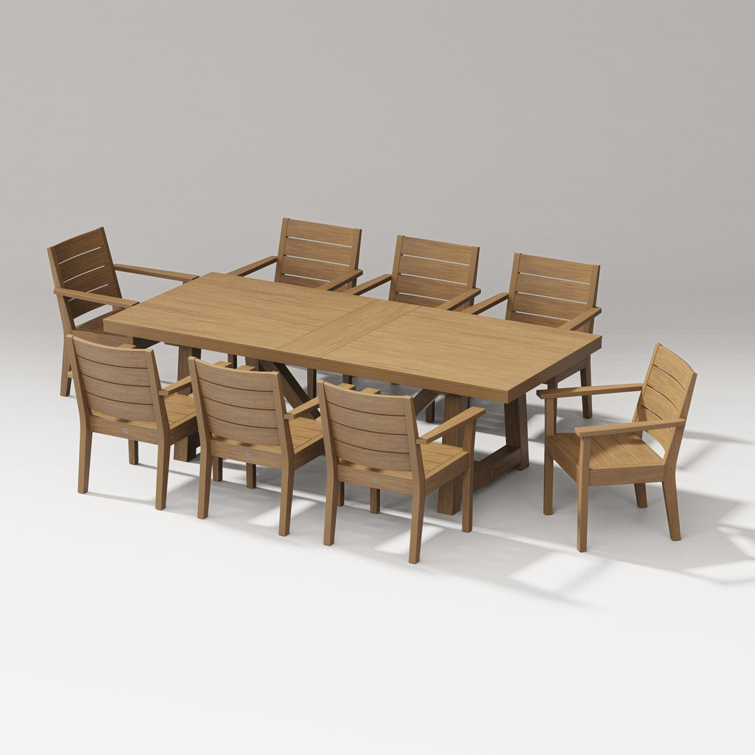PW Designer Series Latitude 9-Piece A-Frame Table Dining Set