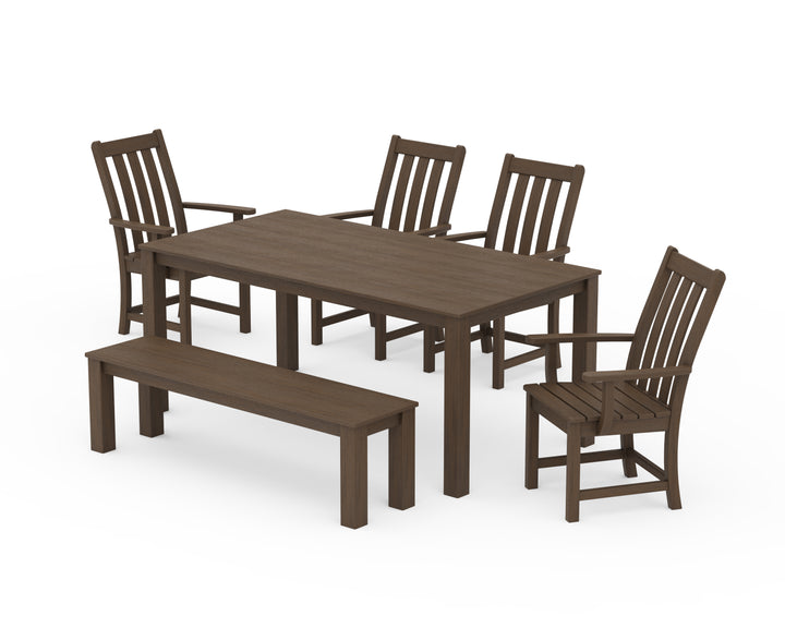 POLYWOOD® Vineyard 6-Piece Parsons Dining Set with Bench