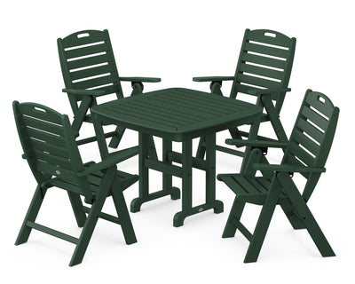 Nautical Folding Highback Chair 5-Piece Dining Set