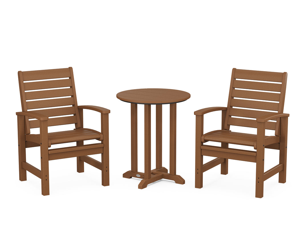 POLYWOOD® Signature 3-Piece Round Farmhouse Bistro Dining Set